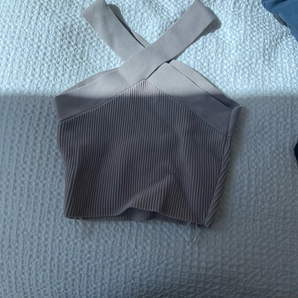 Cropped ribbed babaton top